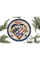 God Bless The USA Patriotic Heart Sign - Wreath Enhancement - Michelle's aDOORable Creations - Signature Signs