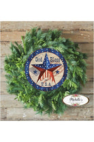 Shop For God Bless The USA Round Sign - Wreath Enhancement