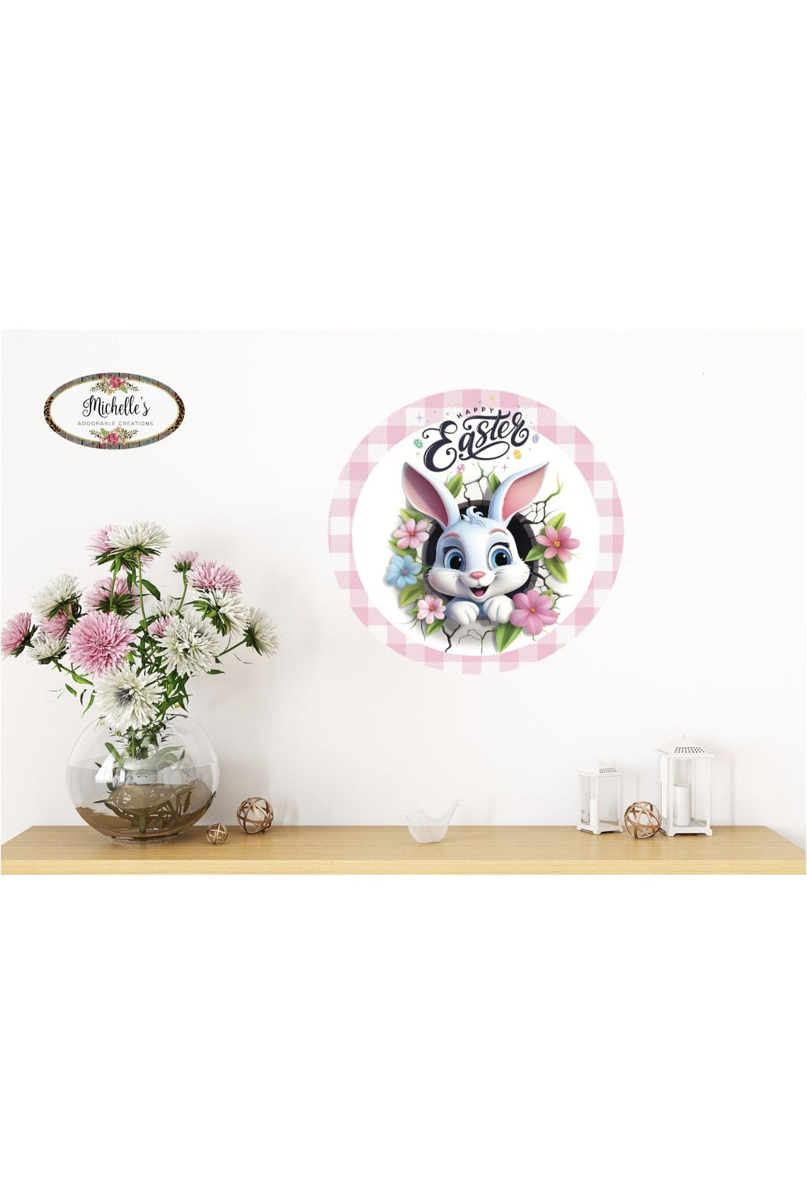 Shop For Happy Easter Faux 3D Bunny Sign - Wreath Enhancement