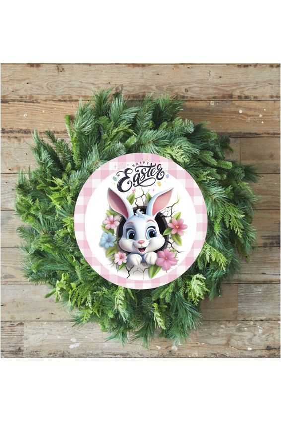 Happy Easter Faux 3D Bunny Sign - Wreath Enhancement - Michelle's aDOORable Creations - Signature Signs