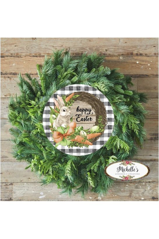 Shop For Happy Easter Grapevine Carrot Bunny Round Sign - Wreath Enhancement