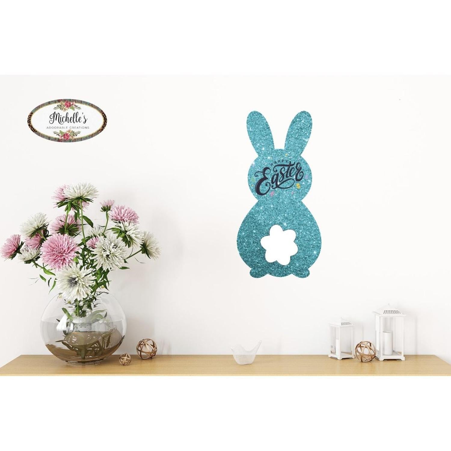 12in Waterproof Happy Easter Metal Bunny Sign