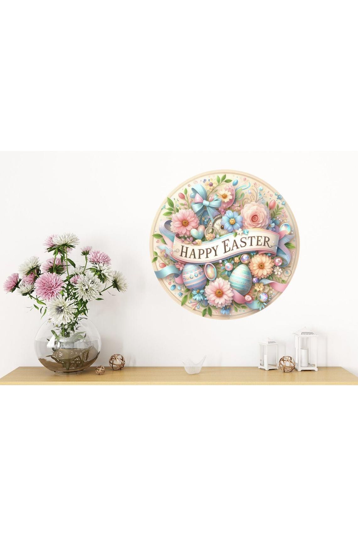 Shop For Happy Easter Pastel Eggs Floral Sign - Wreath Enhancement at Michelle's aDOORable Creations