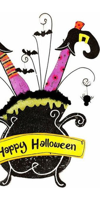Happy Halloween Cauldron Screen Door Hanger - Michelle's aDOORable Creations - Door Hanger