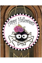 Happy Halloween Cute Spider Sign - Wreath Enhancement - Michelle's aDOORable Creations - Signature Signs