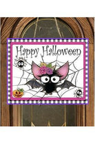 Happy Halloween Floral Bat Sign - Wreath Enhancement - Michelle's aDOORable Creations - Signature Signs