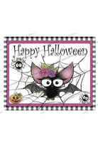 Happy Halloween Floral Bat Sign - Wreath Enhancement - Michelle's aDOORable Creations - Signature Signs