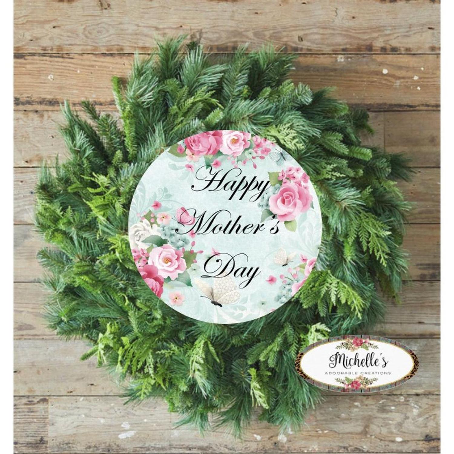 Shop For Happy Mother's Day Floral Sign - Wreath Enhancement at Michelle's aDOORable Creations