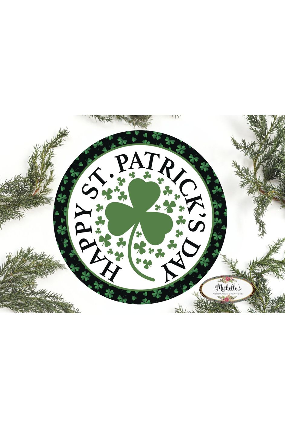 Shop For Happy Saint Patricks Day Clover Sign - Wreath Enhancement