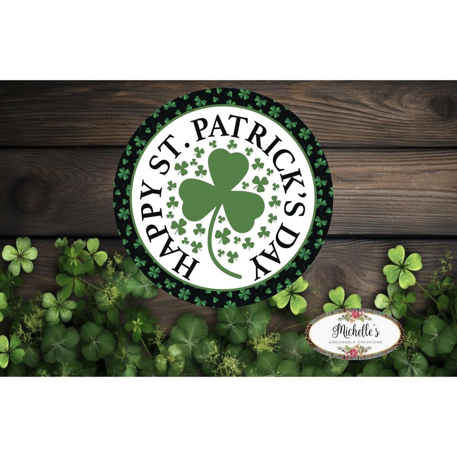 Shop For Happy Saint Patricks Day Clover Sign - Wreath Enhancement at Michelle's aDOORable Creations