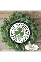 Happy Saint Patricks Day Clover Sign - Wreath Enhancement - Michelle's aDOORable Creations - Signature Signs