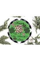 Happy Saint Patricks Day Leopard Sign - Wreath Enhancement - Michelle's aDOORable Creations - Signature Signs