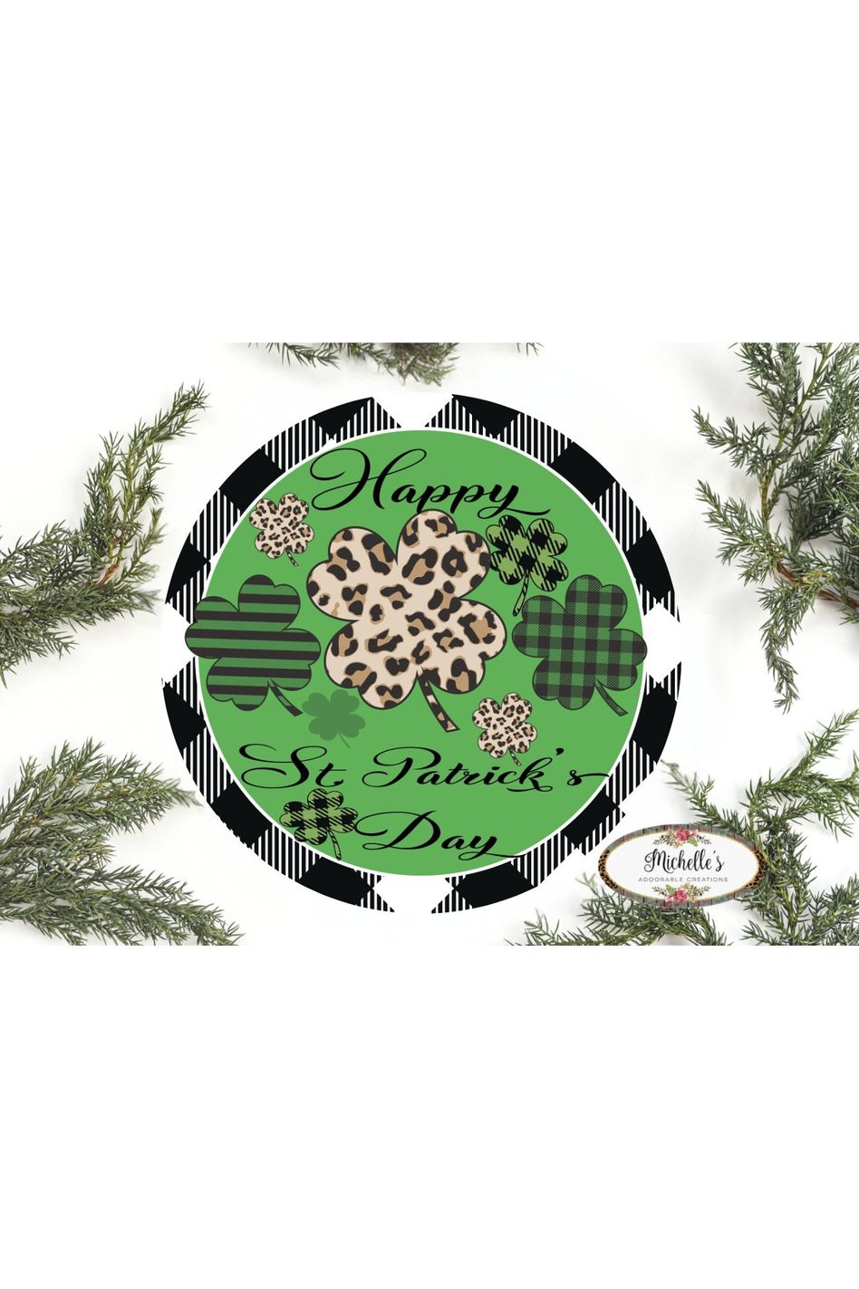 Shop For Happy Saint Patricks Day Leopard Sign - Wreath Enhancement