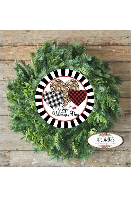 Shop For Happy Valentine Multi Pattern Hearts Sign - Wreath Enhancement at Michelle's aDOORable Creations