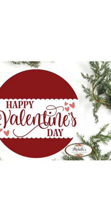 Happy Valentine's Day Round Metal Sign - Michelle's aDOORable Creations - Signature Signs