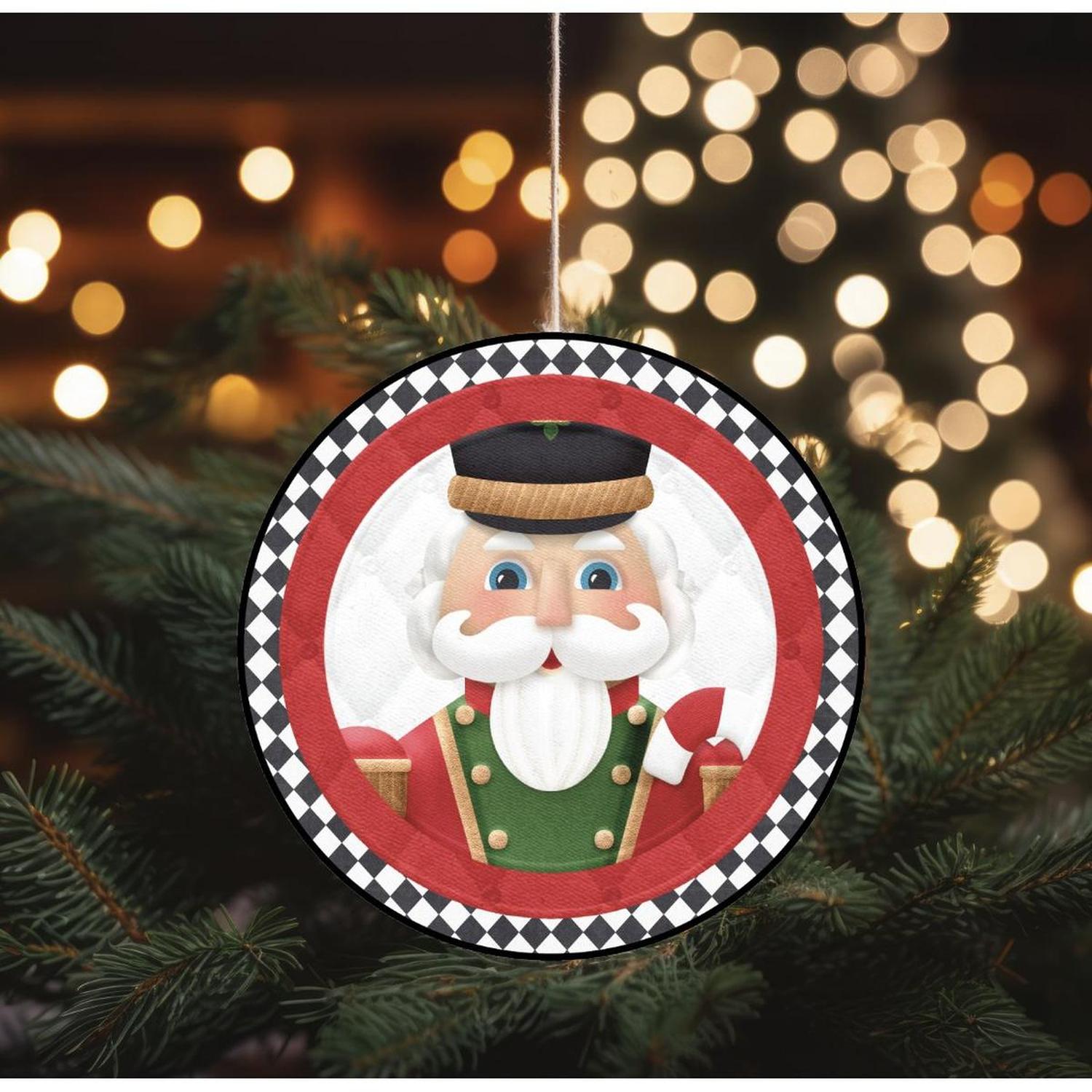 Harlequin Christmas Nutcracker Sign - Wreath Enhancement