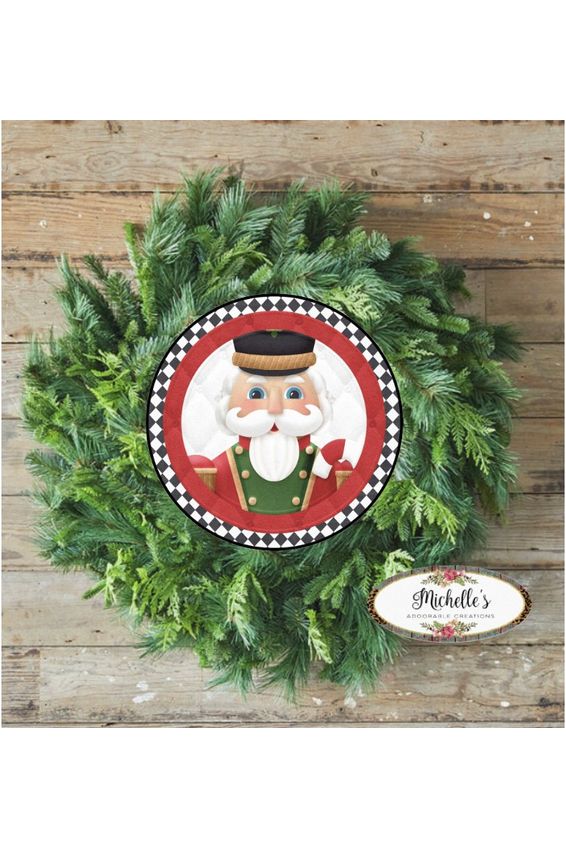 Harlequin Christmas Nutcracker Sign - Wreath Enhancement - Michelle's aDOORable Creations - Wooden/Metal Signs