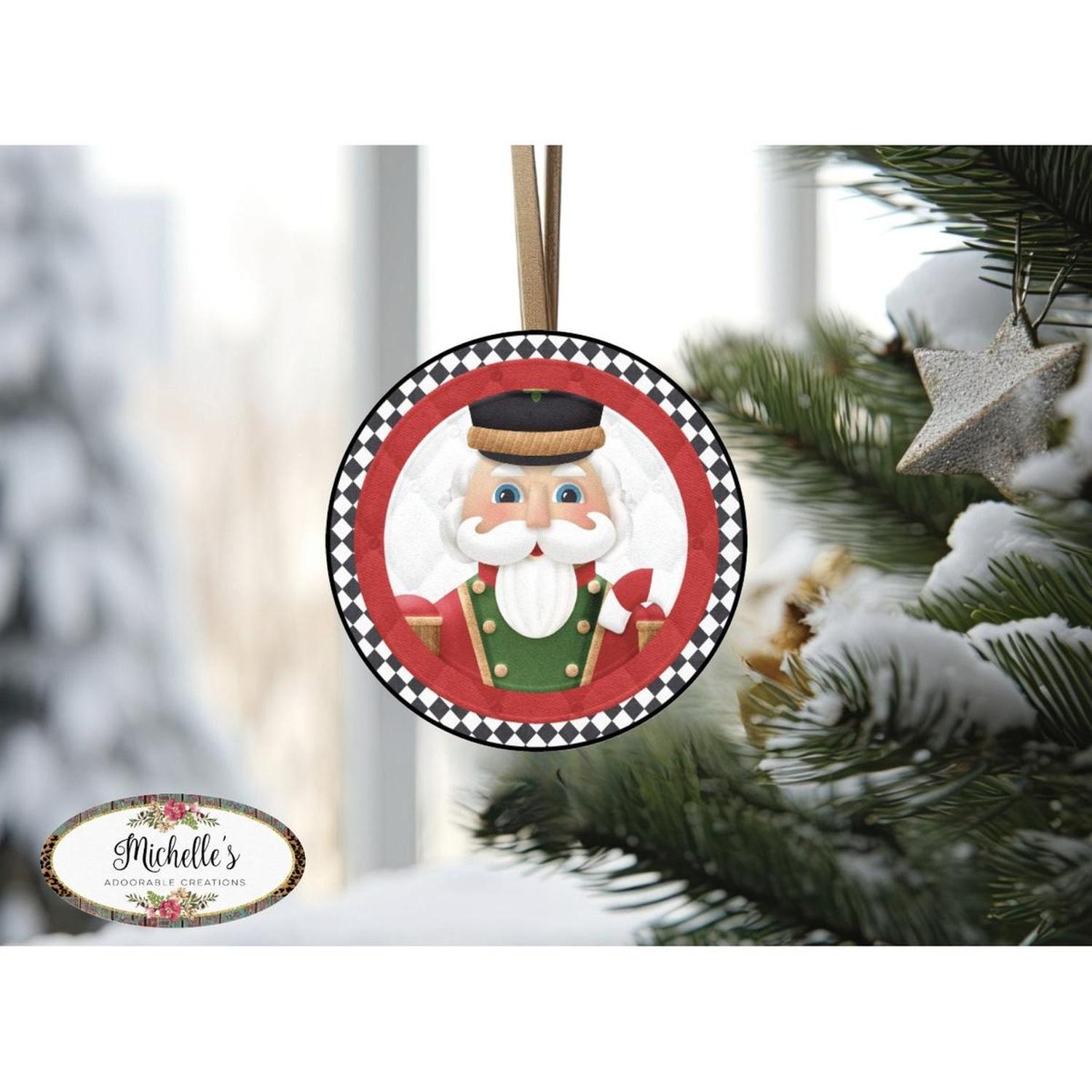 Harlequin Christmas Nutcracker Sign - Wreath Enhancement