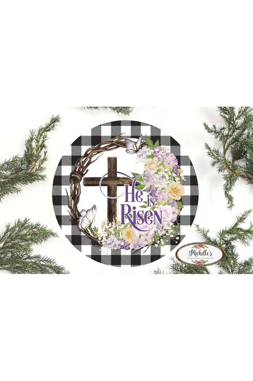 Shop For He Is Risen Crown of Thorns Sign - Wreath Enhancement at Michelle's aDOORable Creations