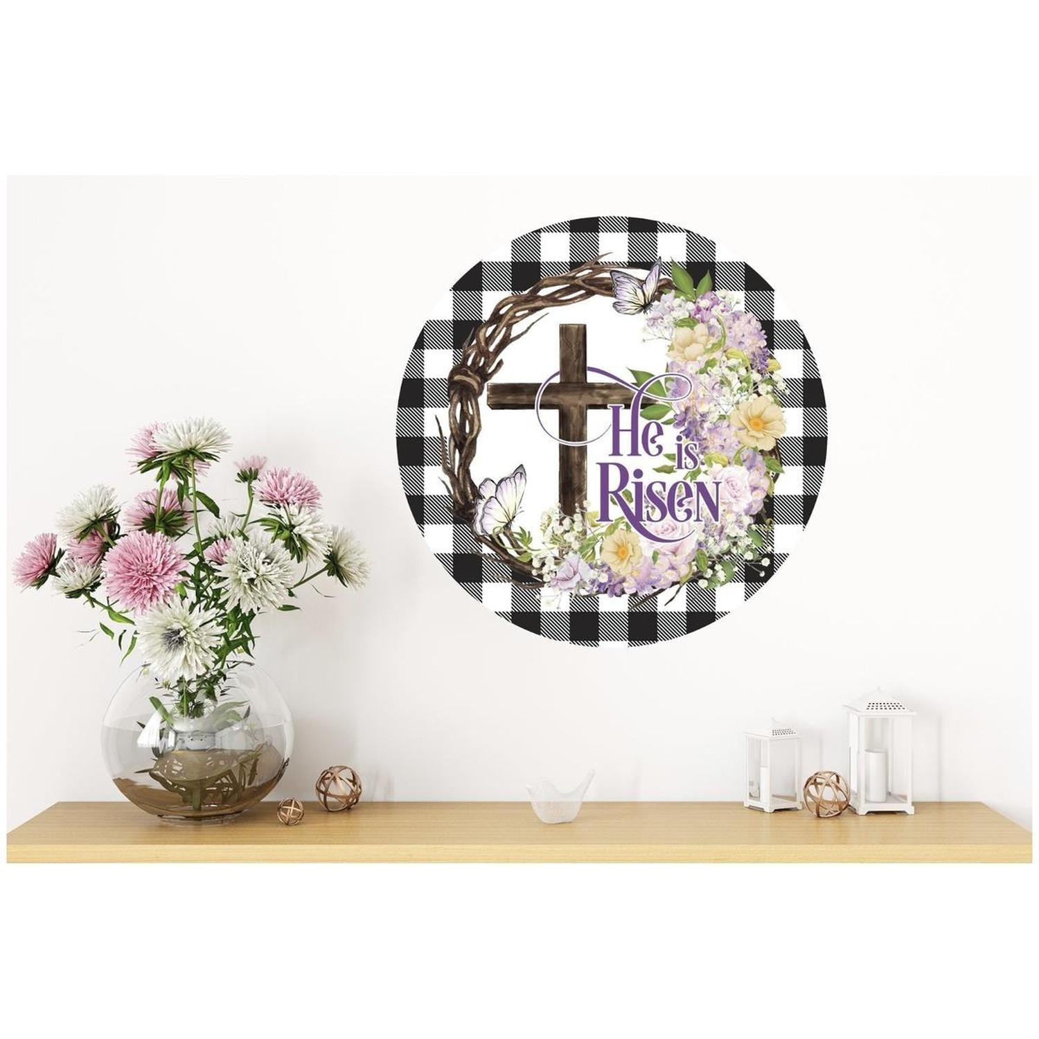 He Is Risen Crown of Thorns Sign - Wreath Enhancement
