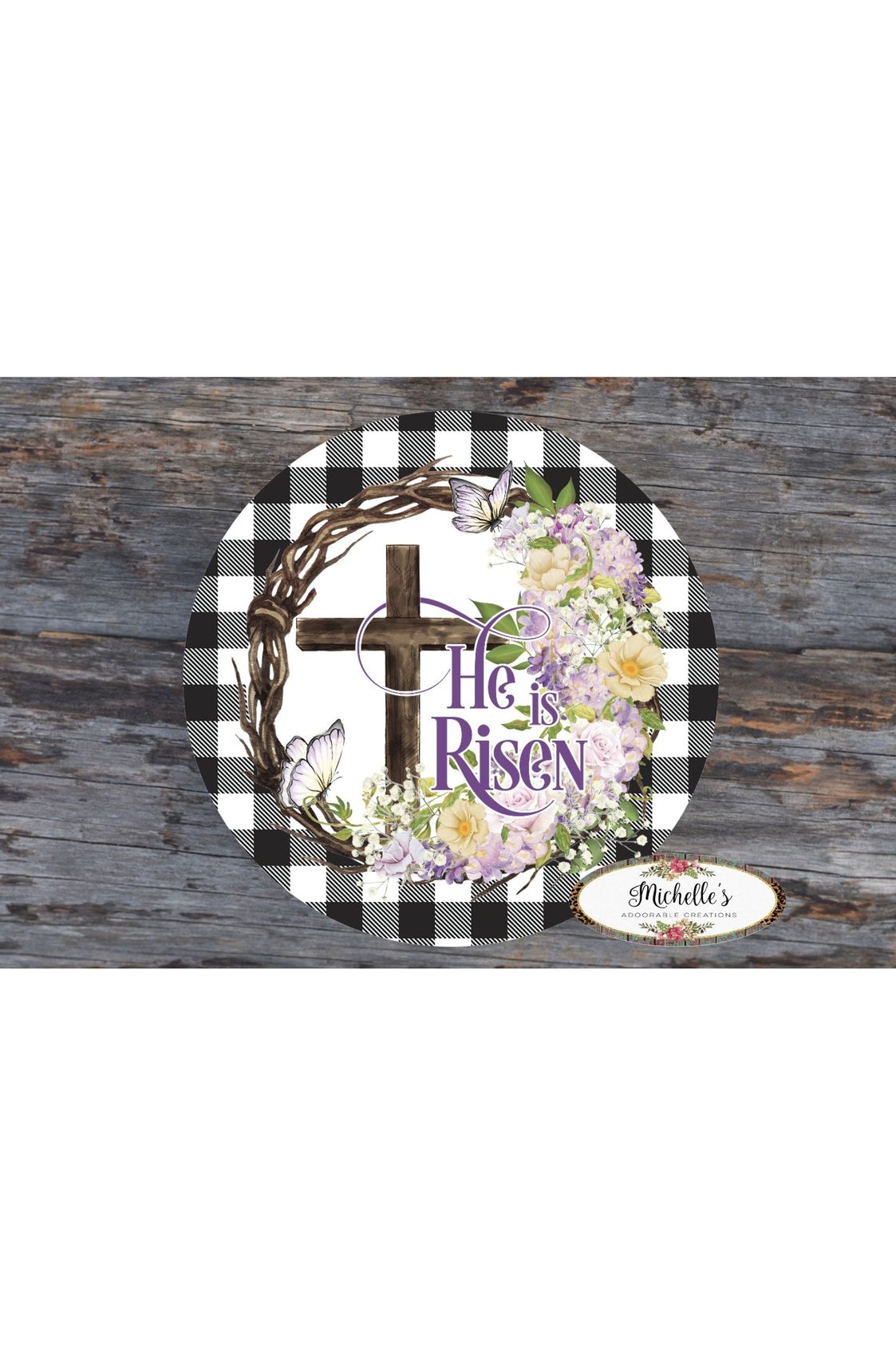 Shop For He Is Risen Crown of Thorns Sign - Wreath Enhancement