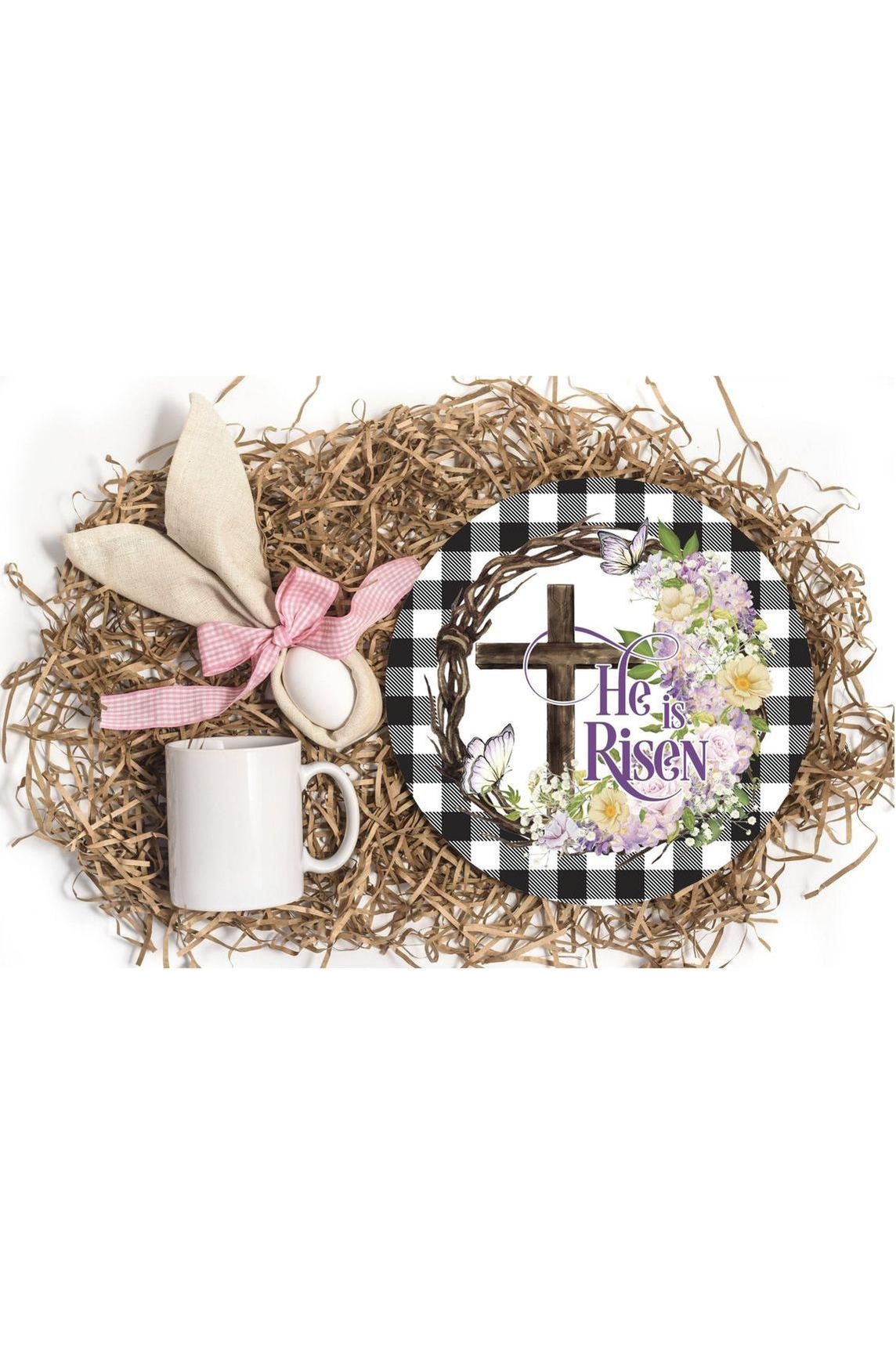 Shop For He Is Risen Crown of Thorns Sign - Wreath Enhancement at Michelle's aDOORable Creations