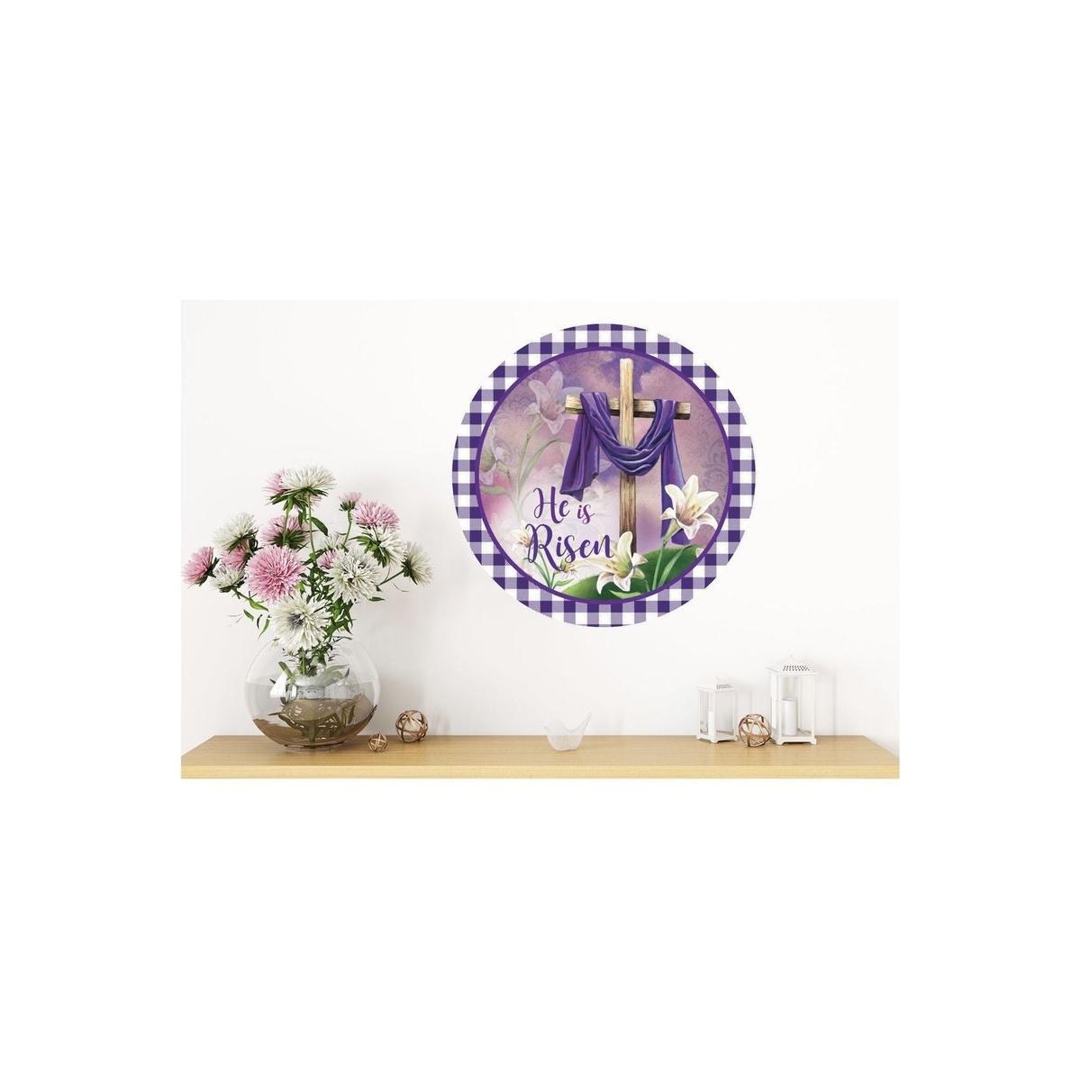 Shop For He Is Risen Easter Lily Sign - Wreath Enhancement at Michelle's aDOORable Creations