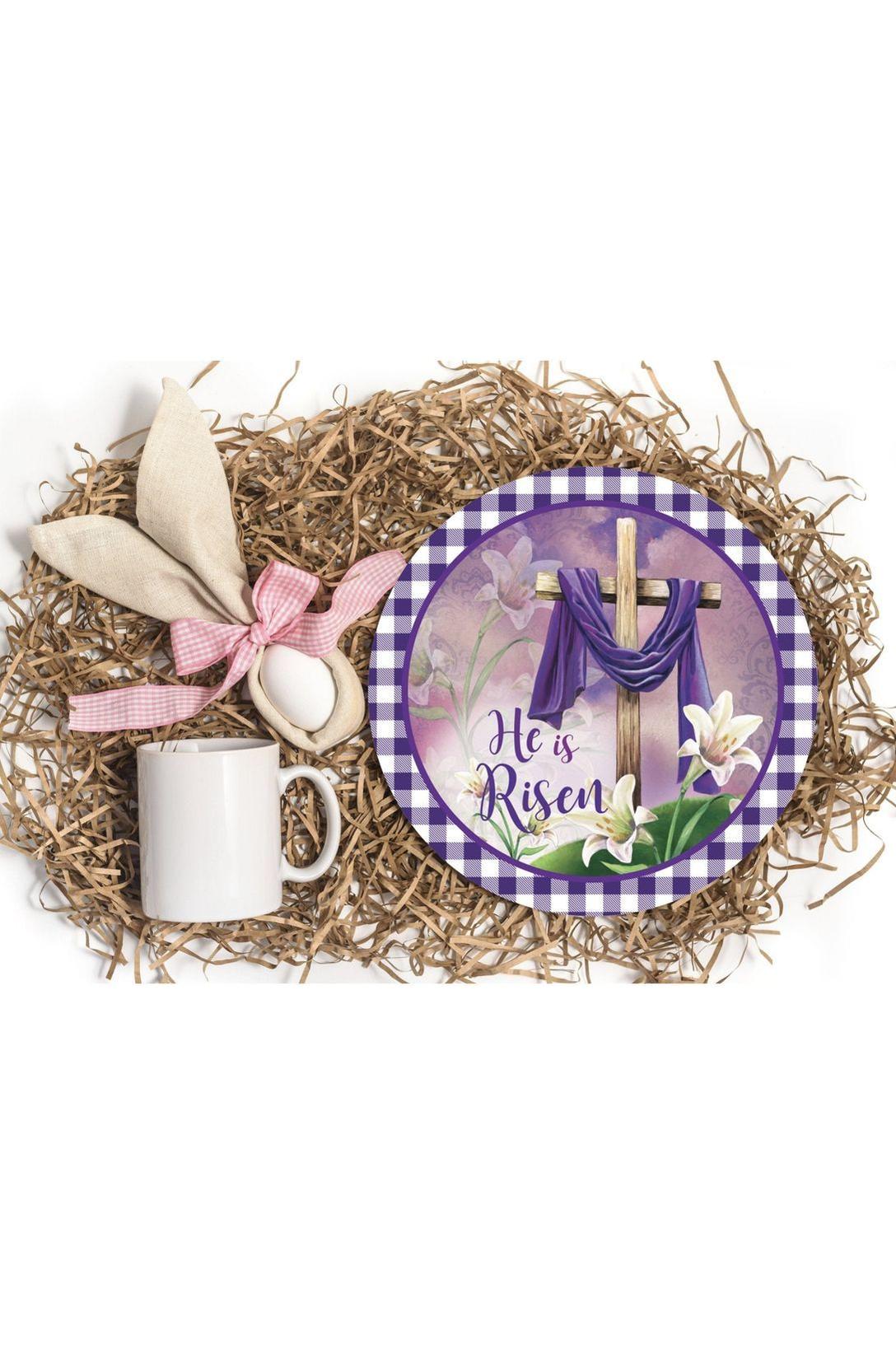 Shop For He Is Risen Easter Lily Sign - Wreath Enhancement at Michelle's aDOORable Creations