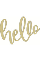 Hello Decorative Script Wood Cutout - Unfinished Wood - Michelle's aDOORable Creations - Signature Signs