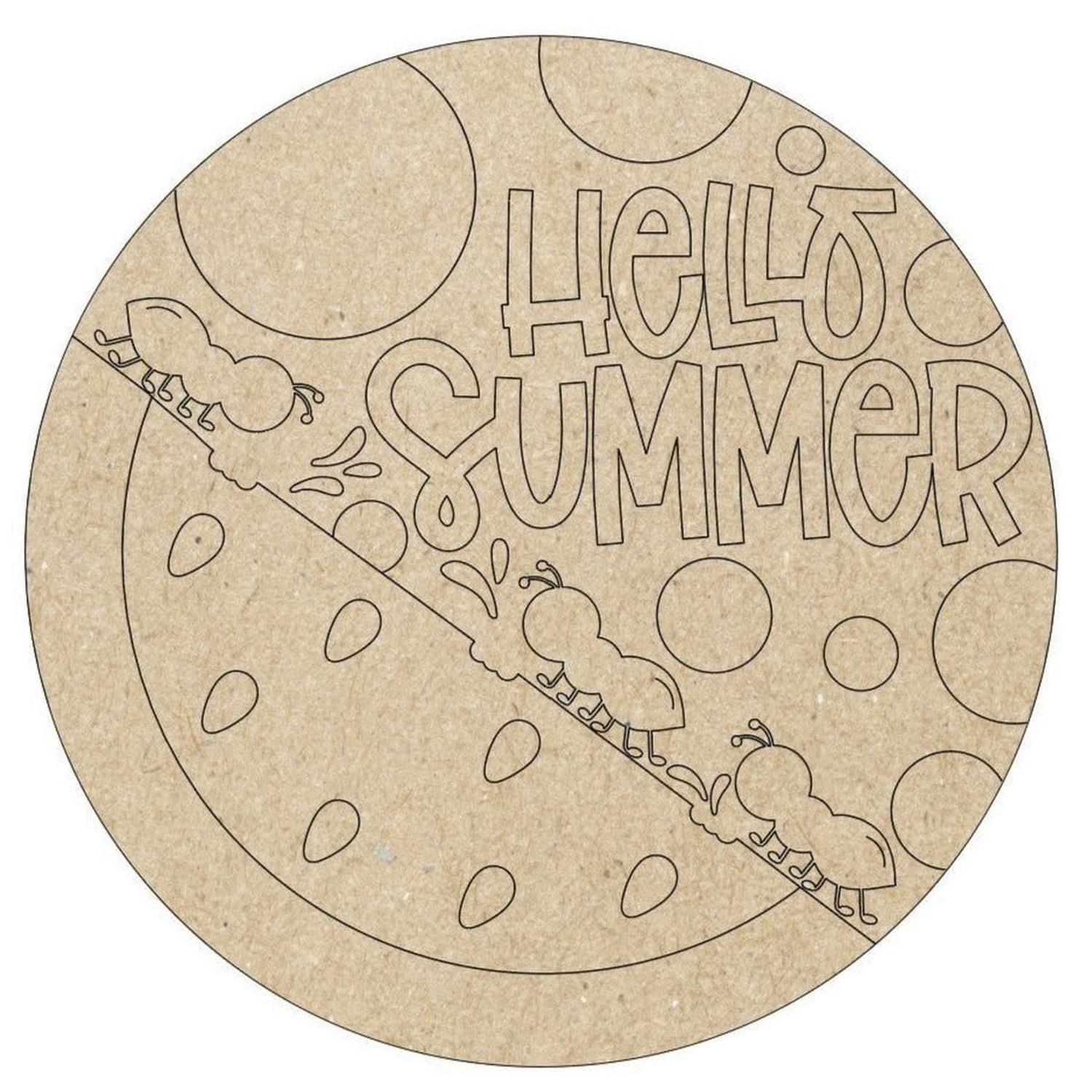 Hello Summer Watermelon Unfinished Wood