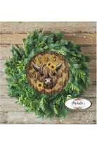 Highland Cow Welcome Sunflower Round Sign - Wreath Enhancement - Michelle's aDOORable Creations - Signature Signs