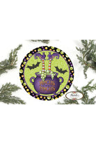 Hocus Pocus Witch Leg Cauldron Sign - Wreath Enhancement - Michelle's aDOORable Creations - Signature Signs