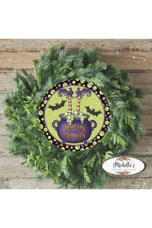 Shop For Hocus Pocus Witch Leg Cauldron Sign - Wreath Enhancement