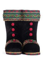 Holiday Magic Tabletop Santa Boots (Black) - Michelle's aDOORable Creations - Christmas Decor