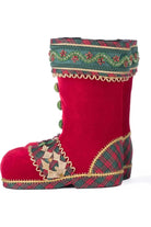 Holiday Magic Tabletop Santa Boots (Red) - Michelle's aDOORable Creations - Christmas Decor