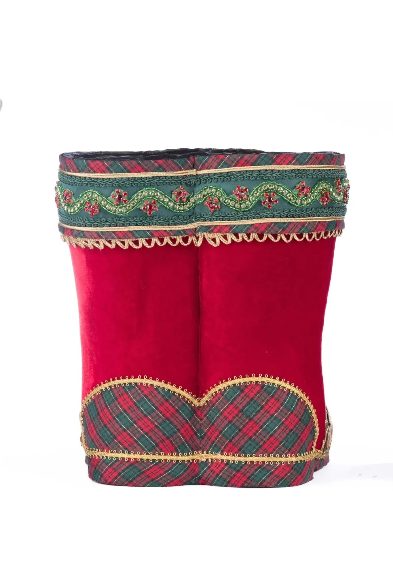 Holiday Magic Tabletop Santa Boots (Red) - Michelle's aDOORable Creations - Christmas Decor