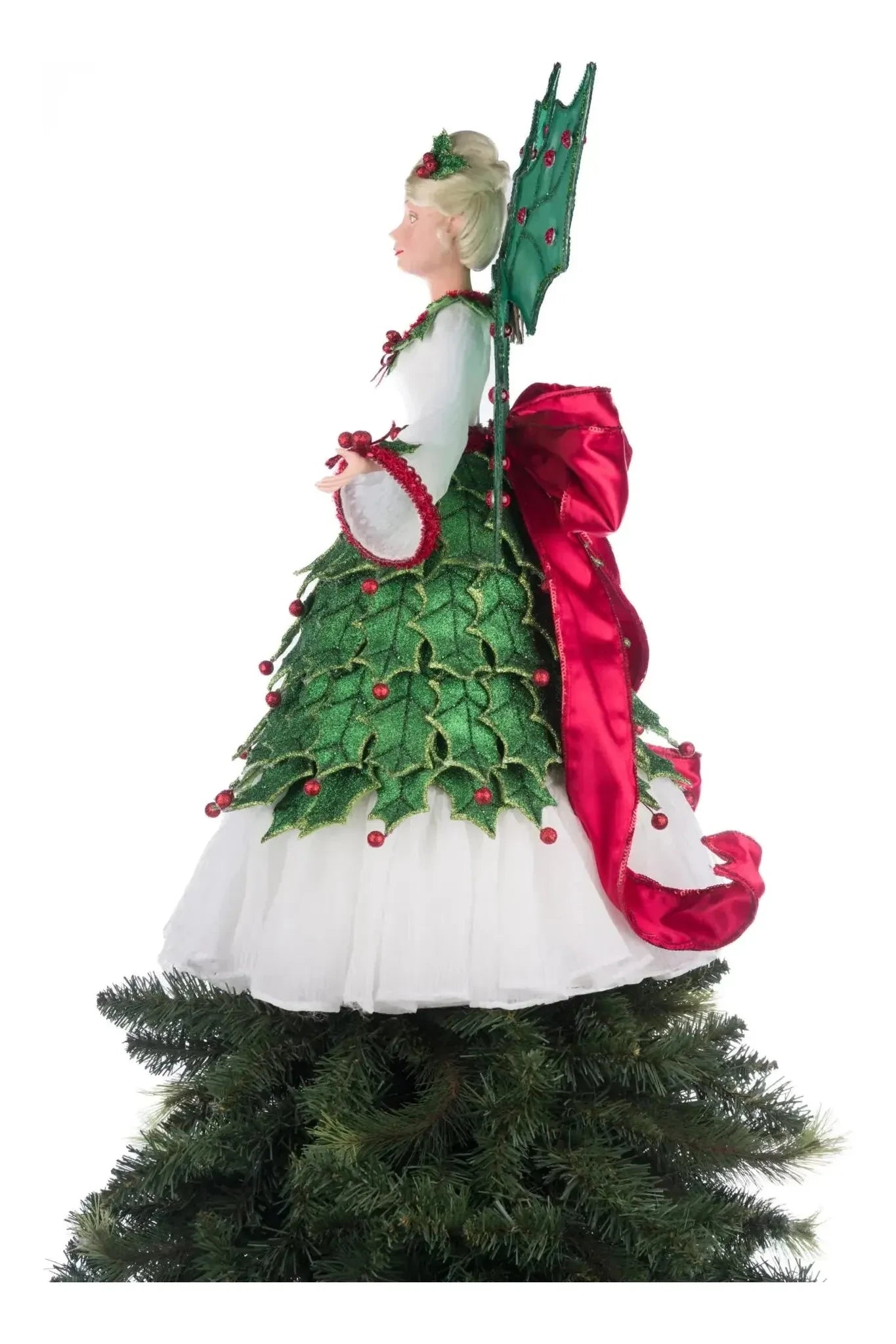 Holly Berry Fairy Tree Topper - Michelle's aDOORable Creations - Christmas Tree Topper