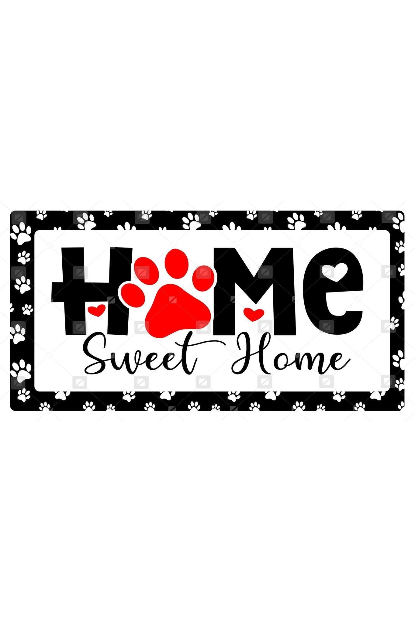 Home Sweet Home Paw Sign - Wreath Enhancement - Michelle's aDOORable Creations - Signature Signs