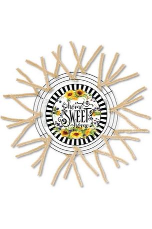 Home Sweet Home Sunflower Round Sign - Wreath Enhancement - Michelle's aDOORable Creations - Signature Signs