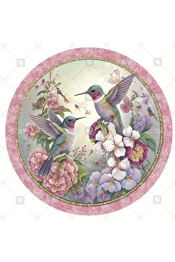 Shop For Hummingbird Elegant Round Sign - Wreath Enhancement
