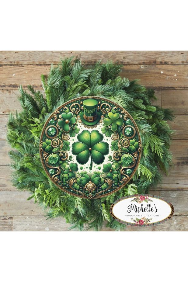 Shop For Irish Clover Round Sign - Wreath Enhancement at Michelle's aDOORable Creations