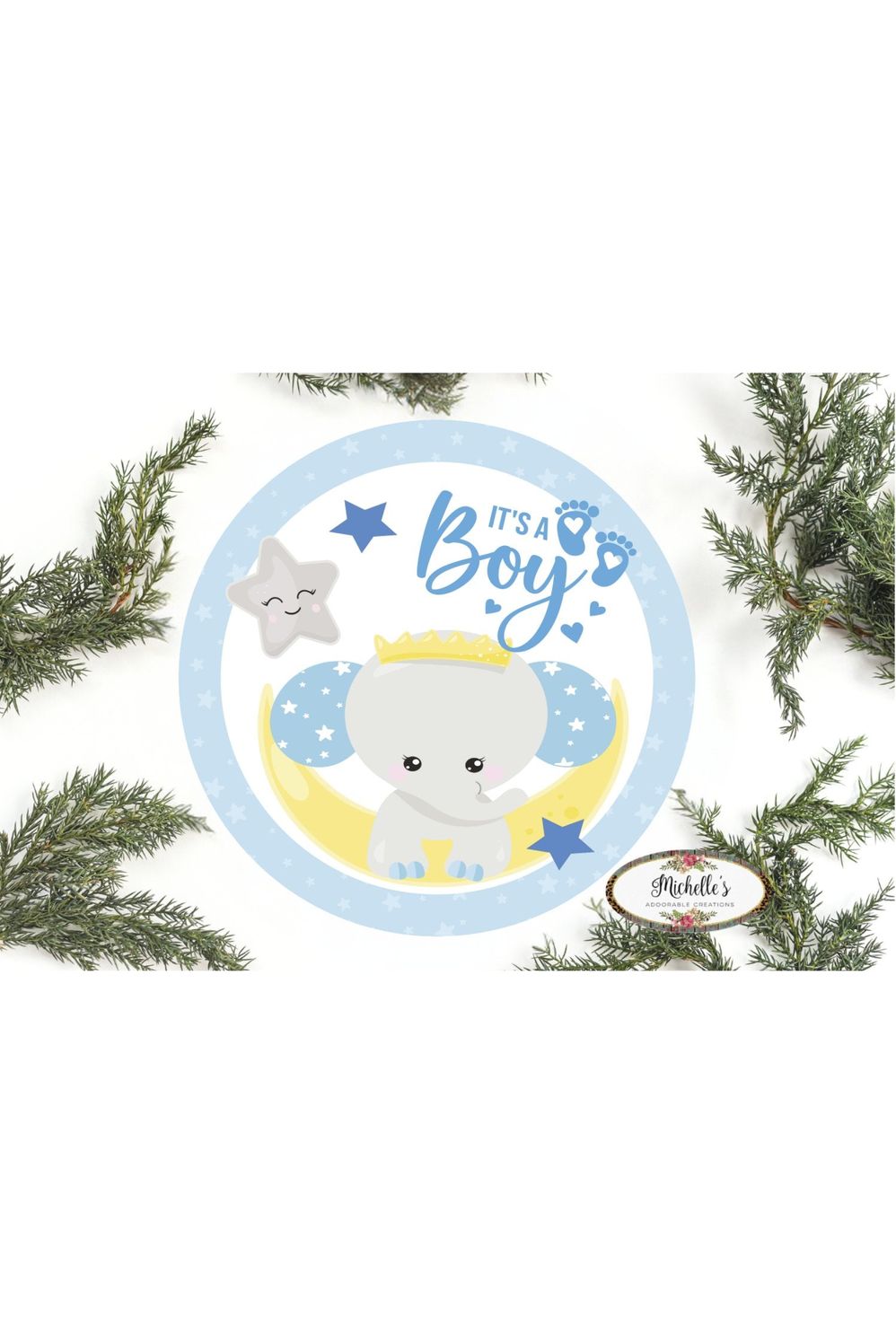 Shop For Its a Boy Baby Elephant Sign - Wreath Enhancement