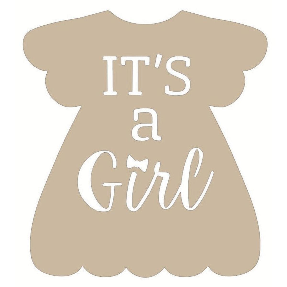 Shop For It's a Girl Dress Door Hanger Cutout - Unfinished Wood at Michelle's aDOORable Creations