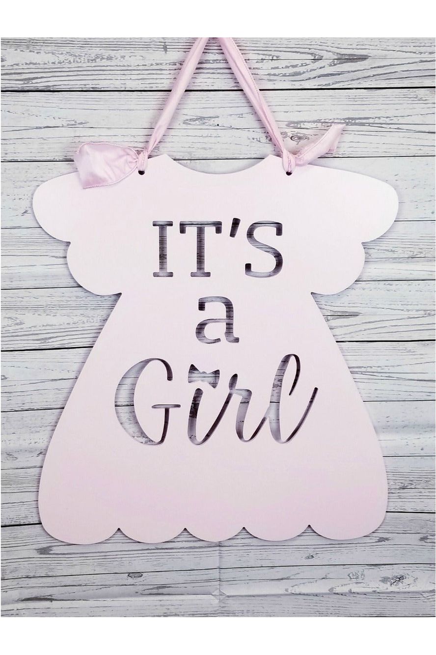 It's a Girl Dress Door Hanger Cutout - Unfinished Wood - Michelle's aDOORable Creations - Signature Signs