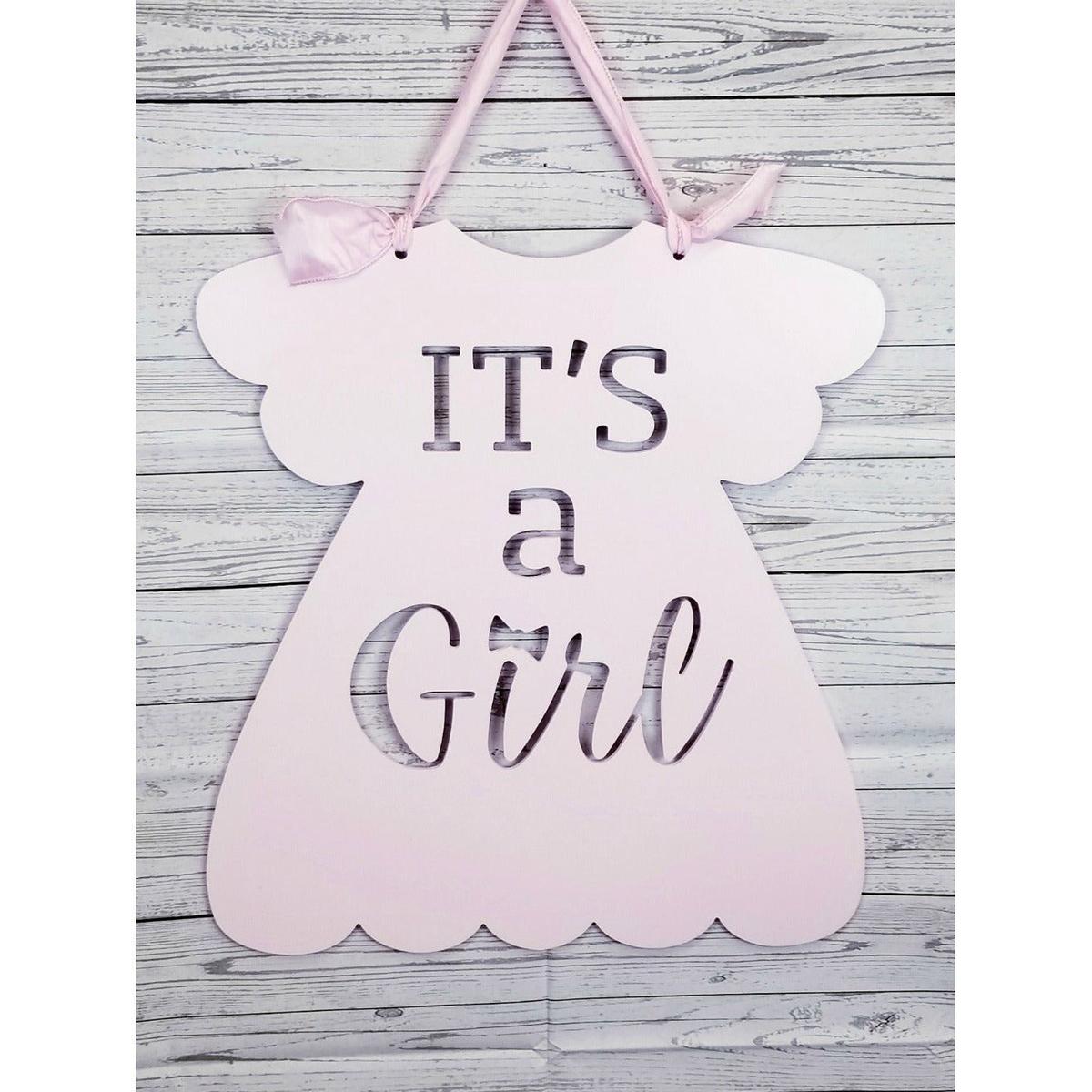 Shop For It's a Girl Dress Door Hanger Cutout - Unfinished Wood at Michelle's aDOORable Creations