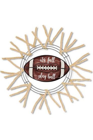 It's Fall Play Ball Football Sign - Wreath Enhancement - Michelle's aDOORable Creations - Signature Signs