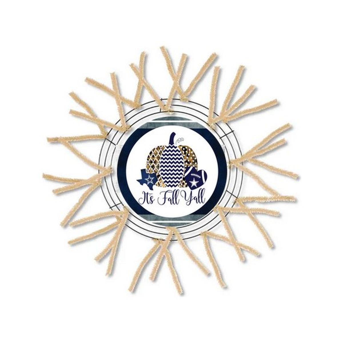 Shop For Its Fall Yall Football Cowboys Round Sign - Wreath Enhancement at Michelle's aDOORable Creations