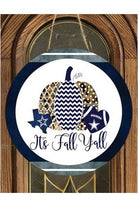 Its Fall Yall Football Cowboys Round Sign - Wreath Enhancement - Michelle's aDOORable Creations - Signature Signs