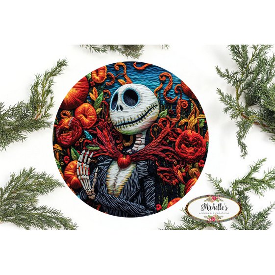 Shop For Jack Skeleton Embroidered Effect Sign at Michelle's aDOORable Creations