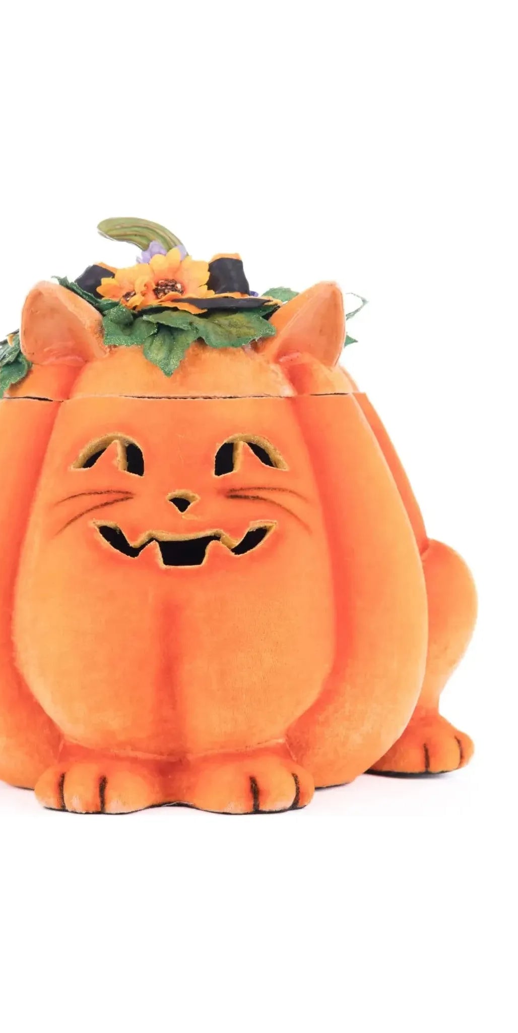 Jackie The Kitty Cat Pumpkin Candy Container - Michelle's aDOORable Creations - Halloween Decor